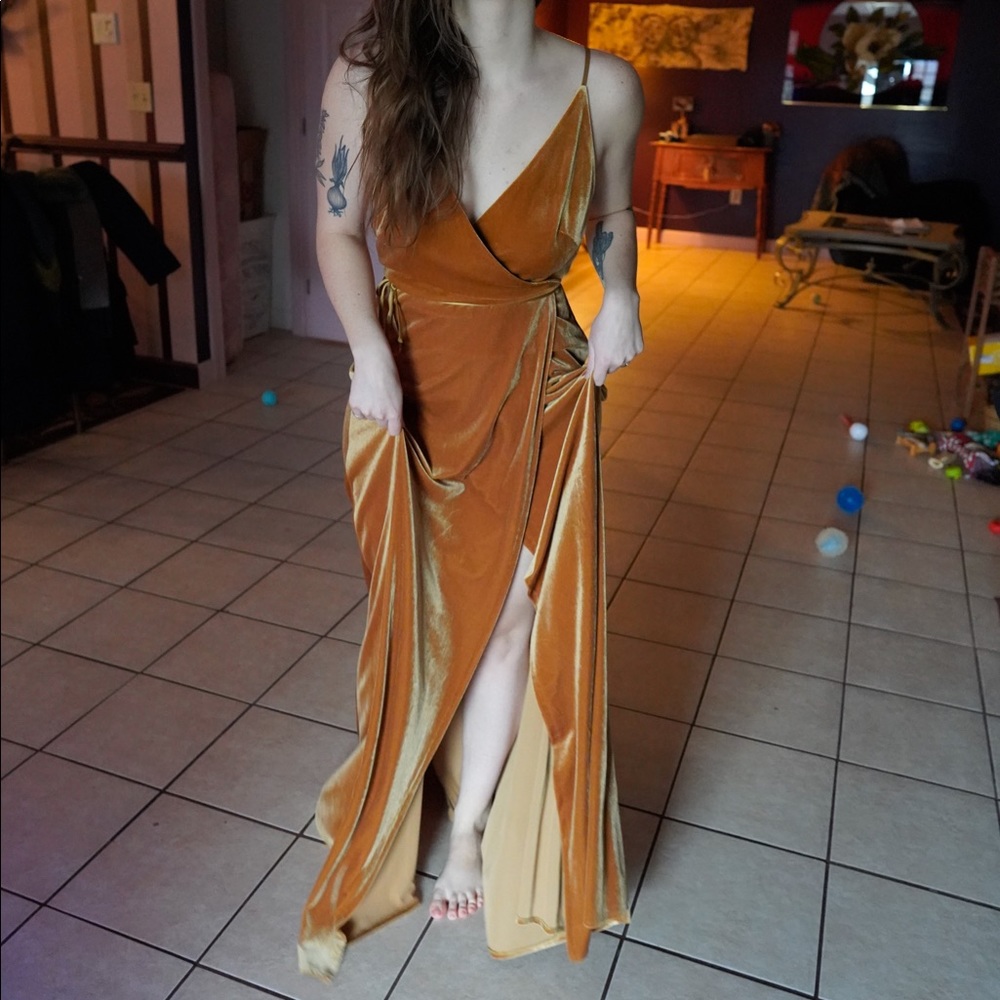 Jenny Yoo Collection velvet wrap dress